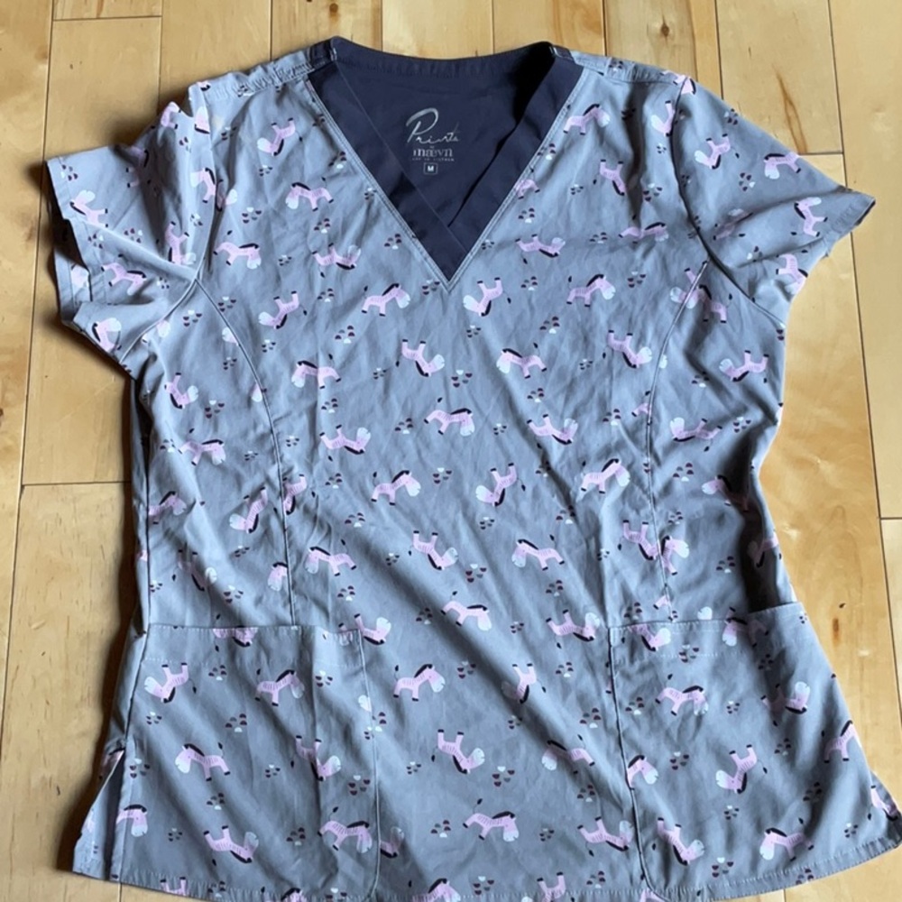 Unicorn  V-neck scrub top